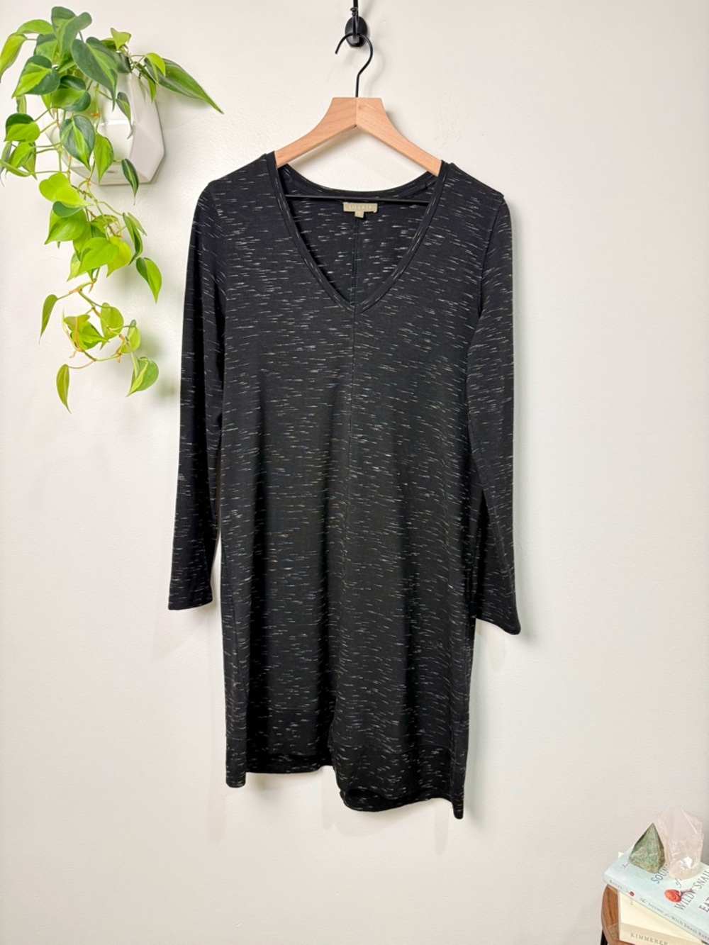 Lilla P Asymmetrical Jersey Knit Space Dye Dress Size M Long Sleeved Soft Lounge
